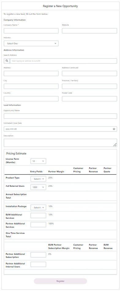 Partner Lead Registration Form